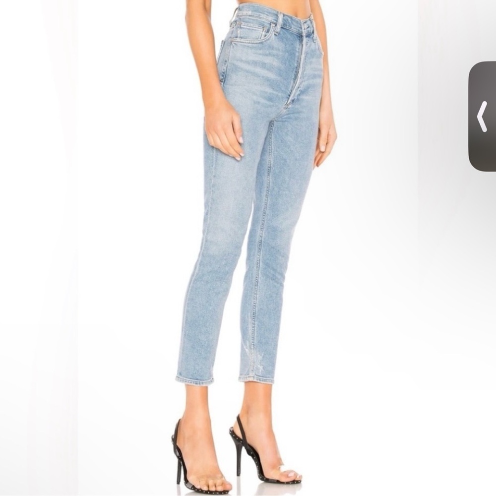 Agolde Nico High Rise Slim Fit in Embark Skinny Ankle Jeans Denim